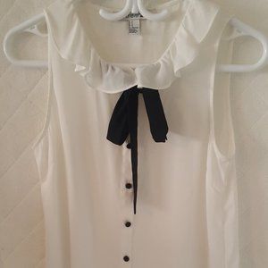 White and black Forever 21 blouse.